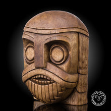 Load image into Gallery viewer, Wooden Head, Viking Warrior, Viking Statue, Wooden Viking, Pagan Statue, Norse, Viking Home Decor, Reenactment, Museum, Office Sculpture