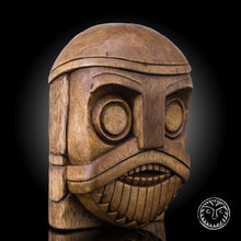 Load image into Gallery viewer, Wooden Head, Viking Warrior, Viking Statue, Wooden Viking, Pagan Statue, Norse, Viking Home Decor, Reenactment, Museum, Office Sculpture