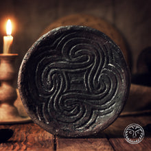 Load image into Gallery viewer, Solar Ceramic Plate, Sun, Clay Plate, Ceramic, Eco Dishes, Ancient Kitchen, Rustic, Medieval, Dining Appliances, Reenactment, LARP, Swastika