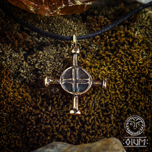 Load image into Gallery viewer, Replica Cross Pendant, Ancient Cross, Cross Jewelry, Medieval Cross, Tribal Cross, Reenactment, Viking Cross, SCA Jewelry, LARP, Amulet