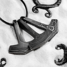 Load image into Gallery viewer, Damascus Thor's Hammer Pendant