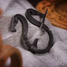 Load image into Gallery viewer, Penannular, Viking Brooch, Cloak Pin, Cloak Clasp, Fibula Viking, Pin Viking, Medieval Brooch, Costume Reenactment, LARP, SCA, Horse Jewelry