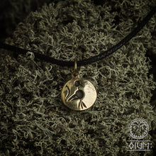 Load image into Gallery viewer, Medieval Pendant, Amulet, Bird Jewelry, Medieval Jewelry, Ancient, Falcon, Raven, Museum Copy, Talisman, LARP, SCA, Pendant, Reenactment