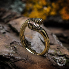 Load image into Gallery viewer, Adjustable, Viking Jewelry, Slavic, Pagan Jewelry, LARP SCA, Reenactment, Nordic, Norse Ring, Solid Ring, Rustic Men Ring