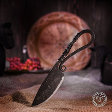 Load image into Gallery viewer, Hand Forged Knife, Viking Knife, Forged Knife, Medieval Accessories, Ancient Accessories, Reenactment, SCA, LARP, Viking Hunting, Replica