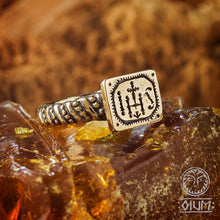 Load image into Gallery viewer, Christian Ring, IHS, Jesus Ring, Jesus Band, Christian Jewelry, Christian Band, Medieval, Middle Ages, Reenactment, Ancient, Iesus Christus