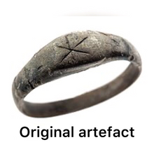 Load image into Gallery viewer, Christian Ring, Chi Rho Symbol. Bronze