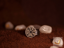 Load image into Gallery viewer, Brass Vegvisir Ring