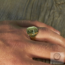 Load image into Gallery viewer, Brass ring with a bird