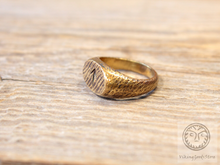 Load image into Gallery viewer, Brass ring with tiwaz rune