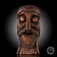 Load image into Gallery viewer, Wooden Head, Viking Warrior, Viking Statue, Wooden Viking, Pagan Statue, Norse, Viking Home Decor, Reenactment, Museum, Office Sculpture
