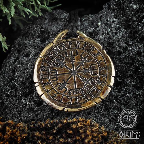 Vegvisir, Viking Compass, Rune Jewelry, Viking, Asatru, Pagan Jewelry, LARP SCA, Reenactment, Nordic, Norse Pendant, Necklace, Solid, Rustic