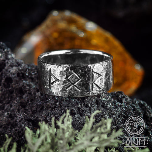 Viking Rune Ring, Rune Jewelry, Pagan Jewelry, Futhark, Thor, Reenactment, Nordic, Asatru, Norse Ring, Signet, Solid Ring, Rustic Ring, SCA