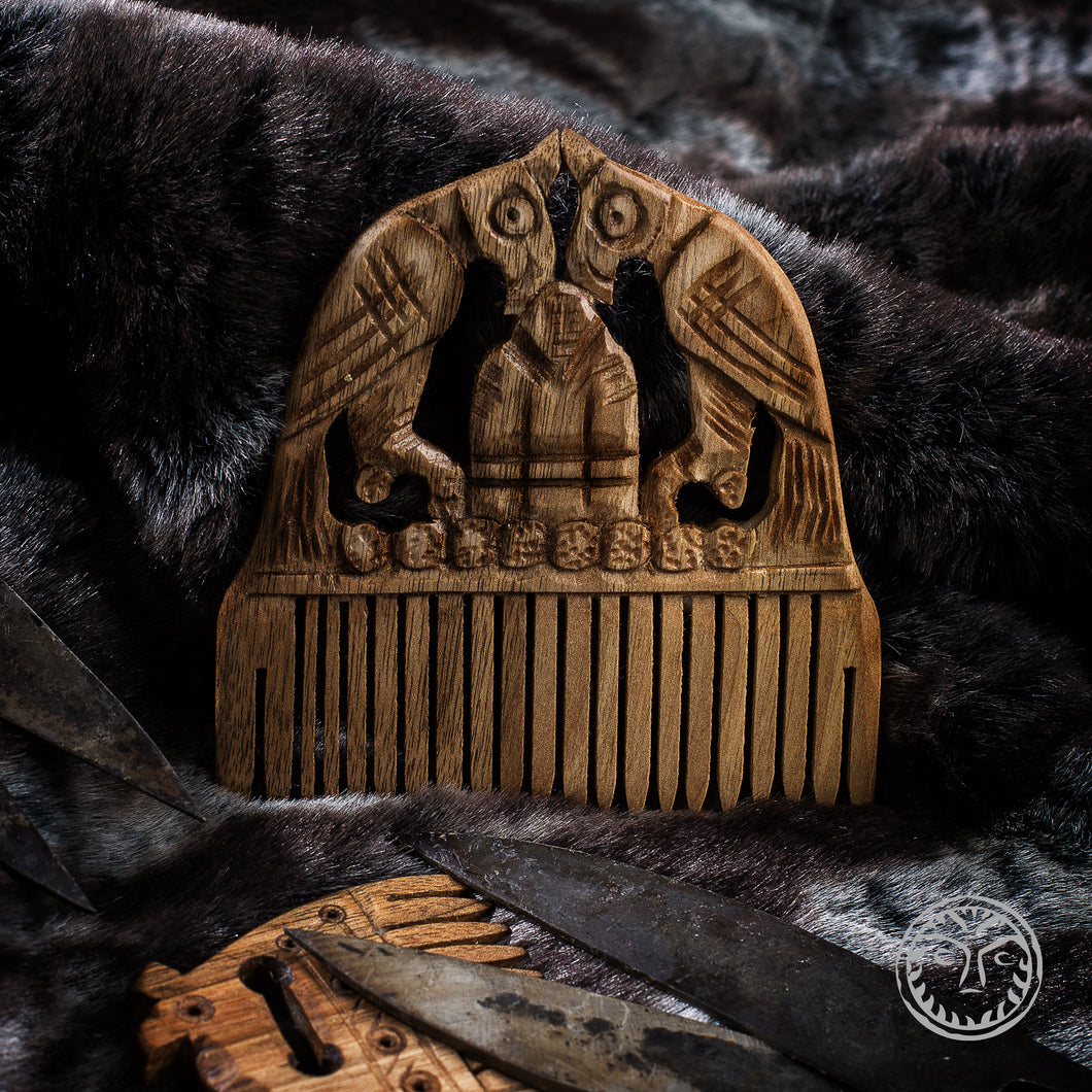 Odin Ravens Wooden Comb