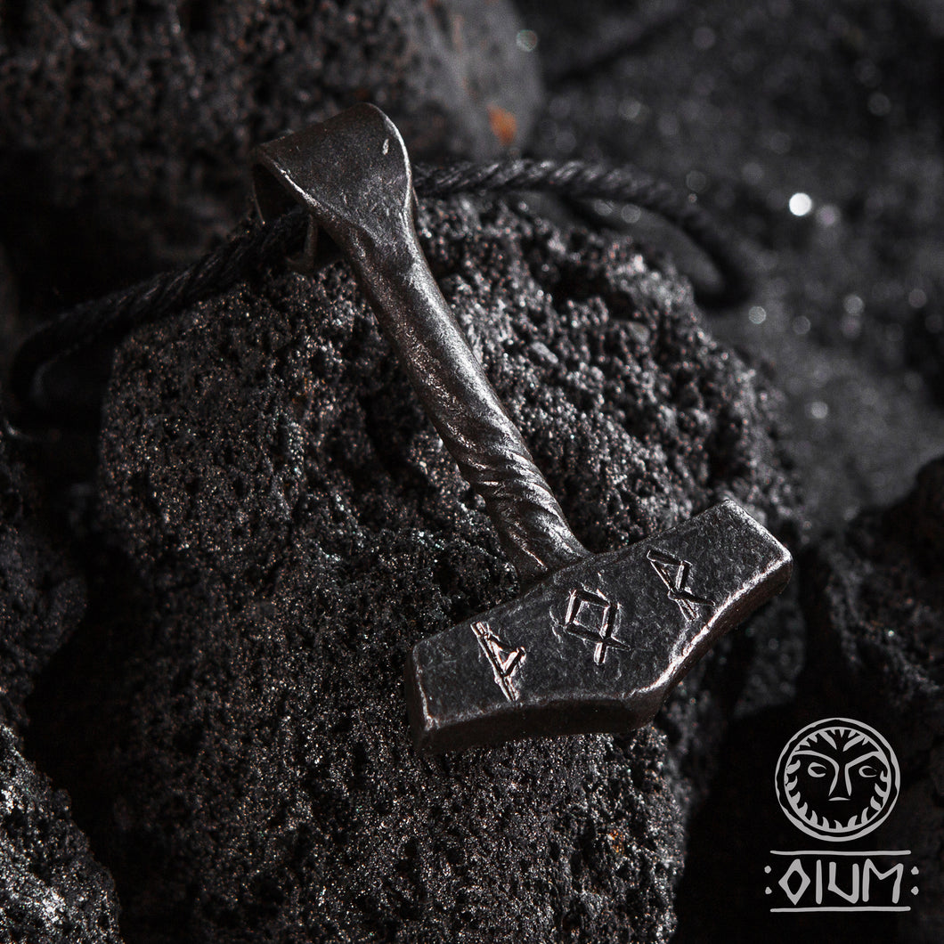 Thor's Hammer Forged Pendant, Mjollnir, Mjolnir, Thor Jewelry, Viking Jewelry, Norse Jewelry, Scandinavian Jewelry, Rune Pendant, Medieval