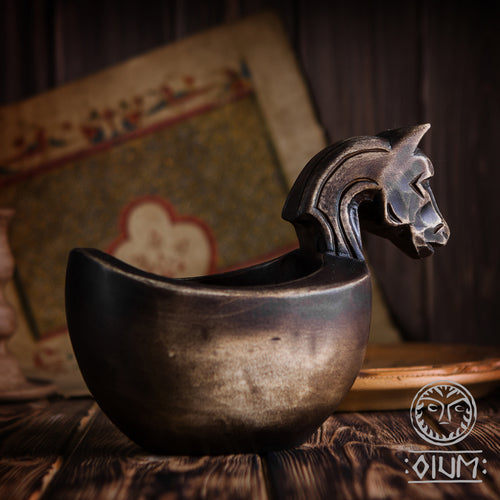 Hand Carved Bowl, Wooden Bowl, Wood Bowl, Wooden Cup, Wooden Vessel, Dish, Norse, Viking Kitchen, LARP, SCA, Reenactment, Horse Head Rummer