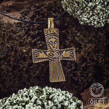 Load image into Gallery viewer, Cross Pendant, Ancient Cross, Cross Jewelry, Medieval Cross, Tribal Cross, Reenactment, Viking Cross, SCA Jewelry, LARP, Amulet
