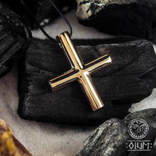 Load image into Gallery viewer, Replica Cross Pendant, Ancient Cross,Bronze Cross Jewelry, Medieval Cross,Tribal Cross, Reenactment, Viking Cross, SCA Jewelry, LARP, Amulet
