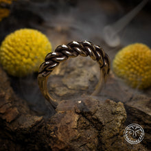 Load image into Gallery viewer, Twisted Ring, Viking Ring, Slavic, Pagan Jewelry, LARP, SCA, Reenactment, Nordic, Norse Ring, Solid Ring, Rustic Men Ring, Viking Design
