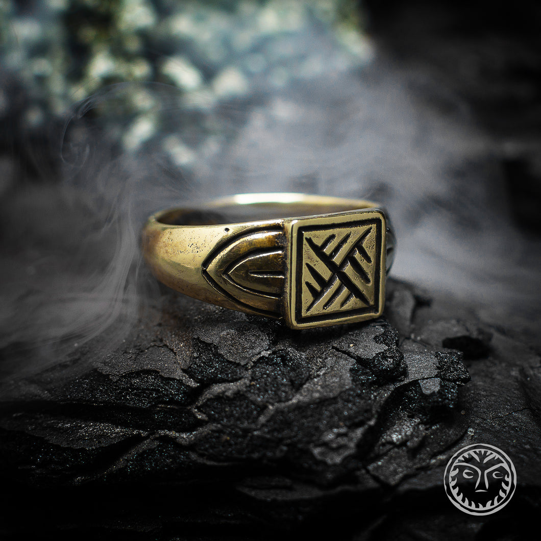 Replica, Swastika Ring, Fylfot Ring, Magic Ring, Slavic, Medieval, Middle Ages, Reenactment, LARP, SCA, Ancient Ring, Tribal, Viking, Solar