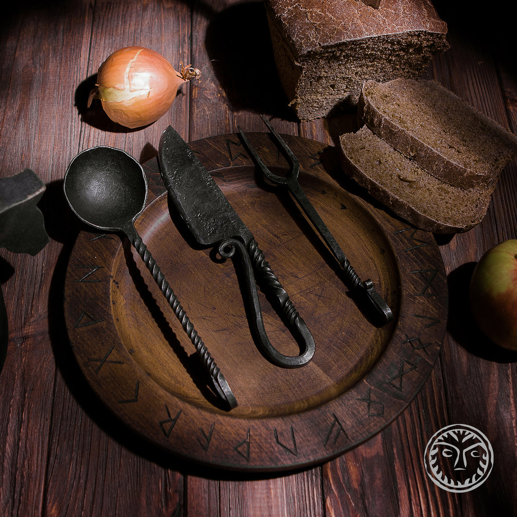 Hand Forged Dinner Set, Rustic Kitchen