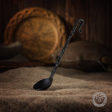 Load image into Gallery viewer, Forged Medieval Spoon, Dining Appliances, Rustic Kitchen, Kitchen Accessories, Viking Cutlery, Medieval Cutlery, Reenactment, SCA, LARP
