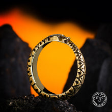 Load image into Gallery viewer, Ouroboros Ring, Jörmungandr, Snake Jewelry, Snake Tail, Eternal Life, Infinity Ring, Serpent Ring, Magic Ring, Viking, Norse,Brass
