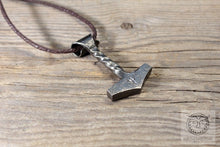 Load image into Gallery viewer, Forged Thor&#39;s Hammer Pendant,  Algiz
