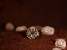 Load image into Gallery viewer, Brass Vegvisir Ring
