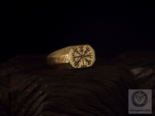 Load image into Gallery viewer, Brass Vegvisir Ring
