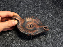 Load image into Gallery viewer, Roman style oil lamp, for reenactors and antiquities lover
