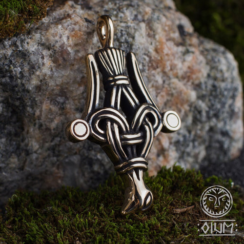 Falcon Pendant	Asatru Necklace	Amulet	Viking Pendant	Trident	Norse Jewelry	Scandinavian	SCA	LARP	Reenactment	Middle Ages	Medieval	Viking Necklace