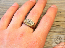 Load image into Gallery viewer, Brass ring with tiwaz rune
